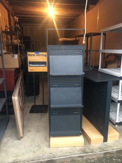 Free delivery!!! Metal pegboard book shelves