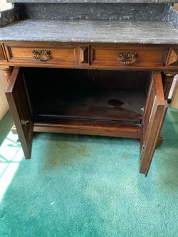 vintage marble top cabinet