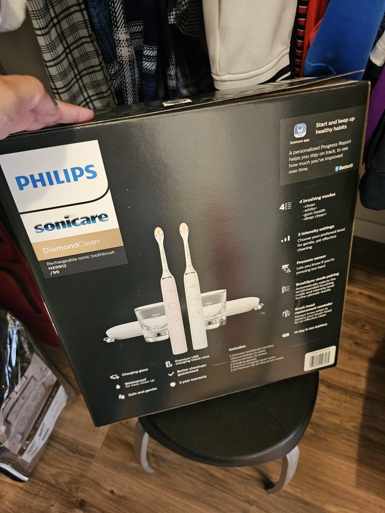 New In Box Electric Toothbrush One Hers Has Been Used Once His Is All New