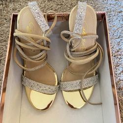 Gold Heels Wrap Around Your Ankle 