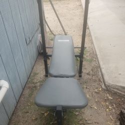 Benchpress With Bar/ Curl Bar/ Weights