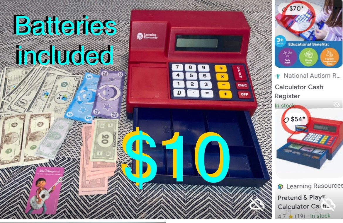 $10 Calculator Cashier Registers learning Resources in great condition batteries included