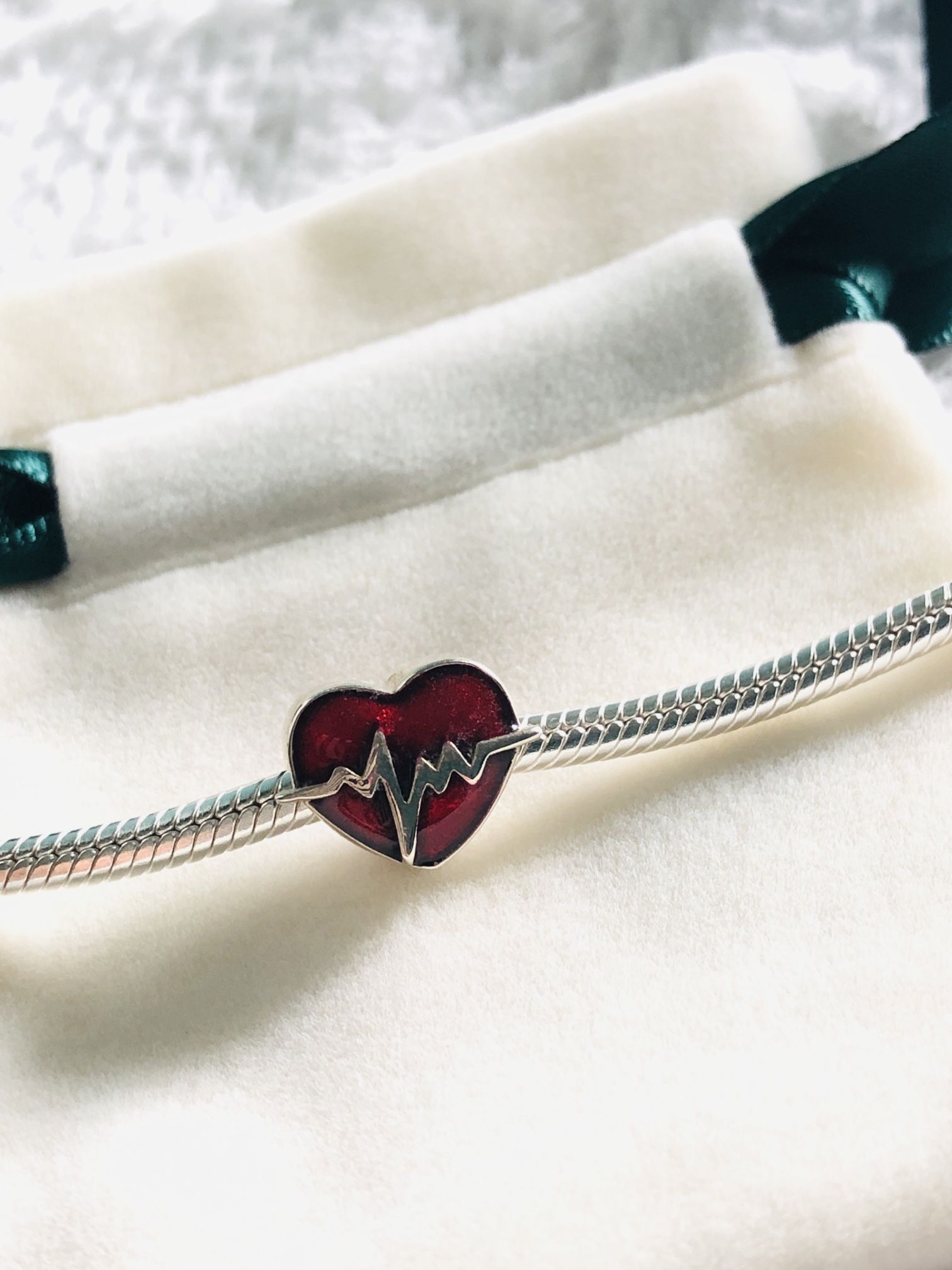 Heartbeat Charm Sterling Silver