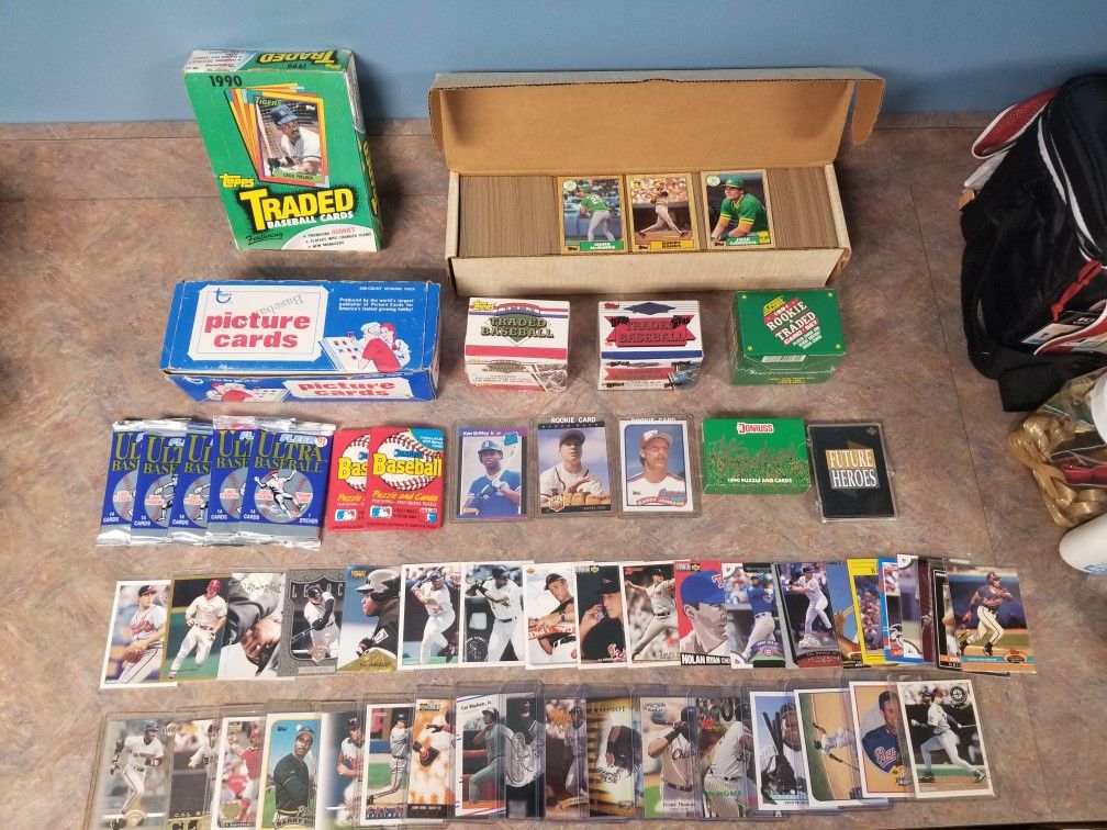 Nice Vintage 80-90s Baseball Card Collection with Box Packs Sets Stars Hofs rookies + more