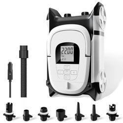 Brand New Never Used Powerful electric SUP pump. Inflates and deflates boards up to 22 PSI Digital LCD screen. Comes 