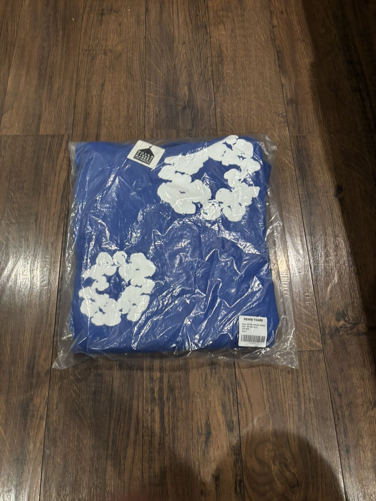 Size S Blue Denim Tears Hoodie With White Wreaths (AUTHENTIC Passes Stockx)