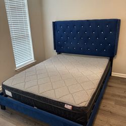 Queen Size Bed Frame and Mattress 