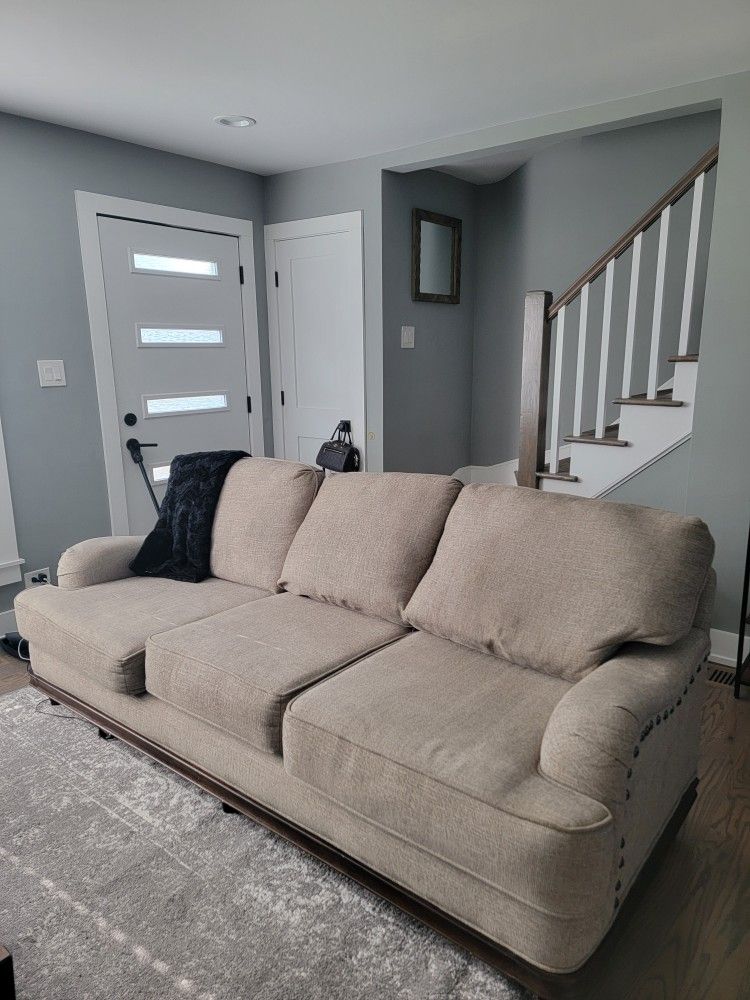 90 Inch 3 Seater Brown Couch.