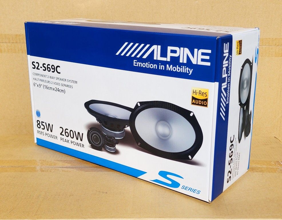 Alpine Car Speakers Set S-Series 6x9 Inch Component Speaker System 269 Watts S2-S69C 🚨 Payment Options Available 🚨 No Credit Needed 🚨