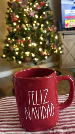 Rae Dunn red Christmas, Feliz Navidad mug