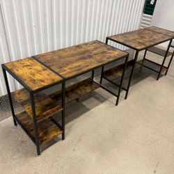 Two wood and metal identical desk … 47” wide , 29” high , 20” depth $50 each