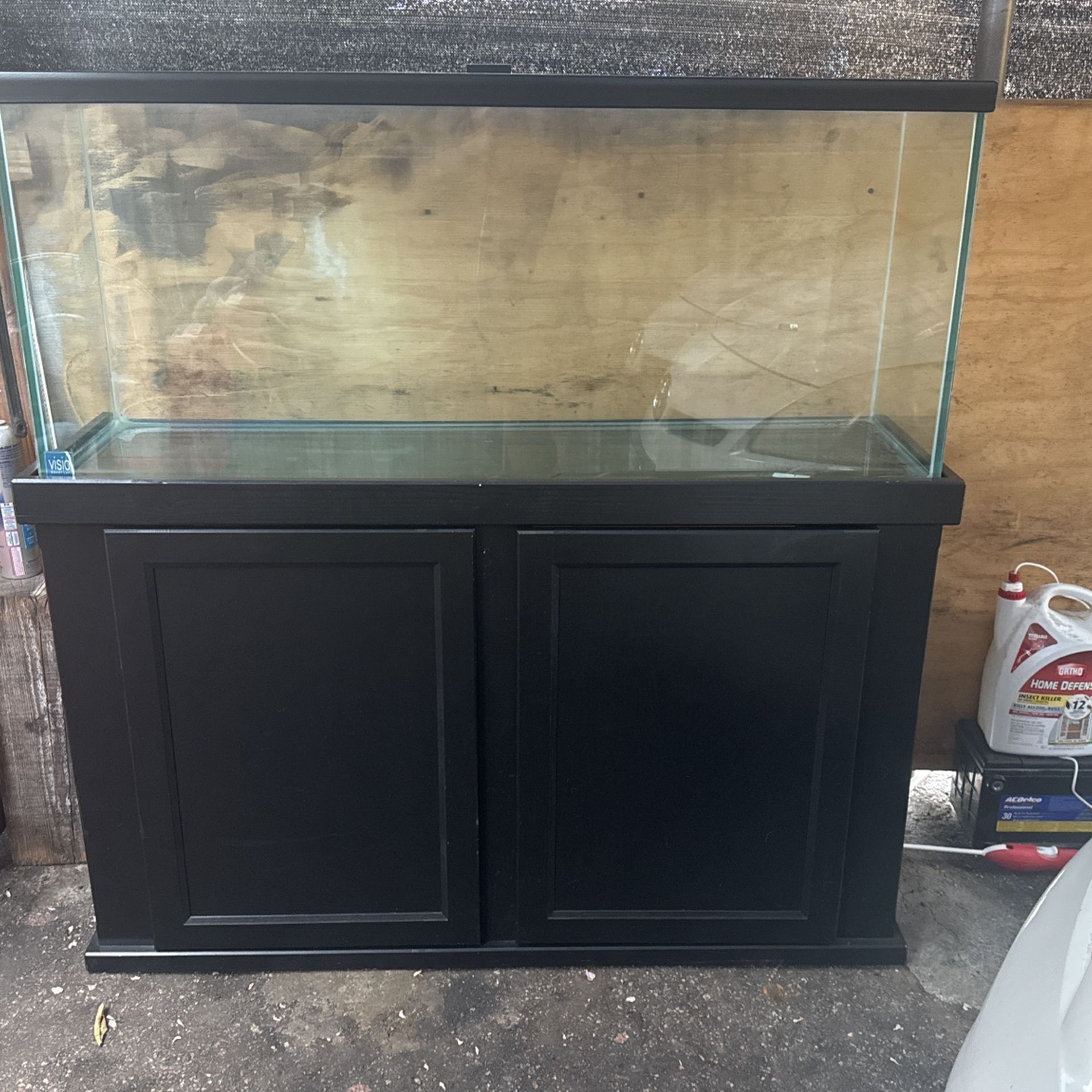 55 Gallon Fish Tank + Wood Stand w/ Storage