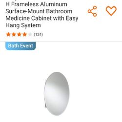 Croydex 21 in. W x 31 in. H Frameless Aluminum Surface-Mount Bathroom Medicine Cabinet with Easy Hang System