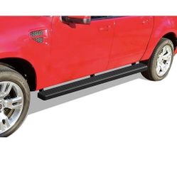 Black 4in Running Boards For 07-10 Ford Sport Track Crew Cab