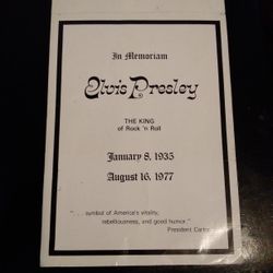 Elvis Presley  ,  President Carter   Memorial  Card