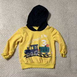 "CHOO CHOO I'M 3" Birthday Hoodie Toddler size 2-3t
