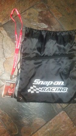 SNAP -ON black backpack and red Lanyard with Cruze Pedregon card