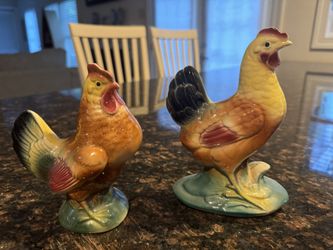 Ceramic Decorative Chicken Duo