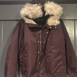 Helmut Lang Aviator Bomber Fur Hood Jacket
