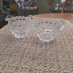 Fostoria American #2056 Vintage Cream & Sugar Set