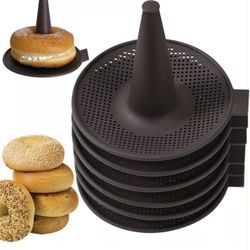 12pcs Donut Pan For Baking, Brown Bagel Molds, Pastry Molds For Baking Bagel, Doughnut, Cakes - Send Goods From Local Warehous
