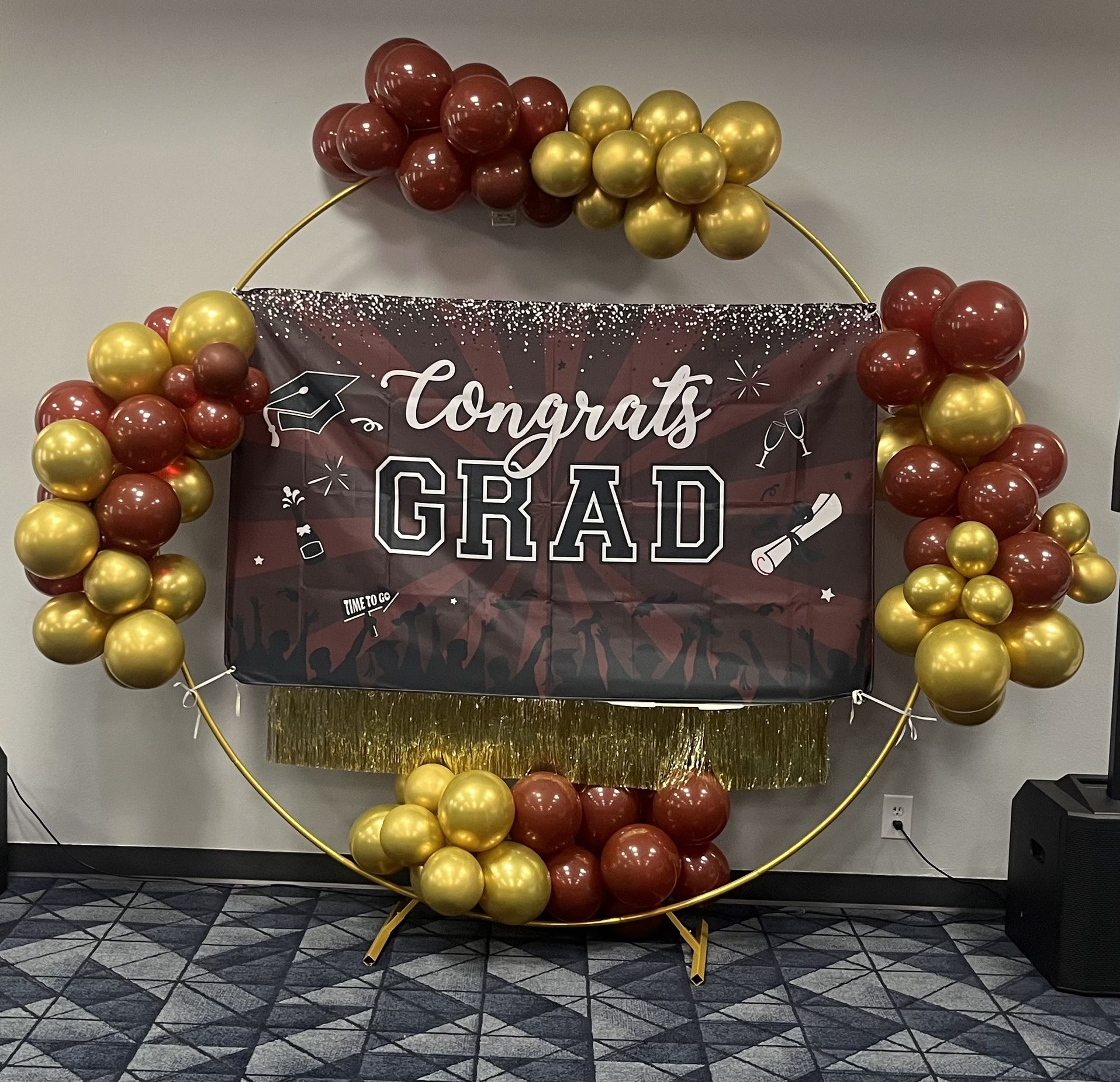 Gold Burgundy Balloons