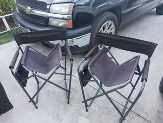 2 NEW FOLDING CONDUCTOR CHAIRS WITH PULL UP TRAY CUP HOLDER ON SIDE OF CHAIRS 25 SET PAID 79 EACH
