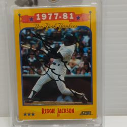 Reggie Jackson Hall Of Fame Autographed Card