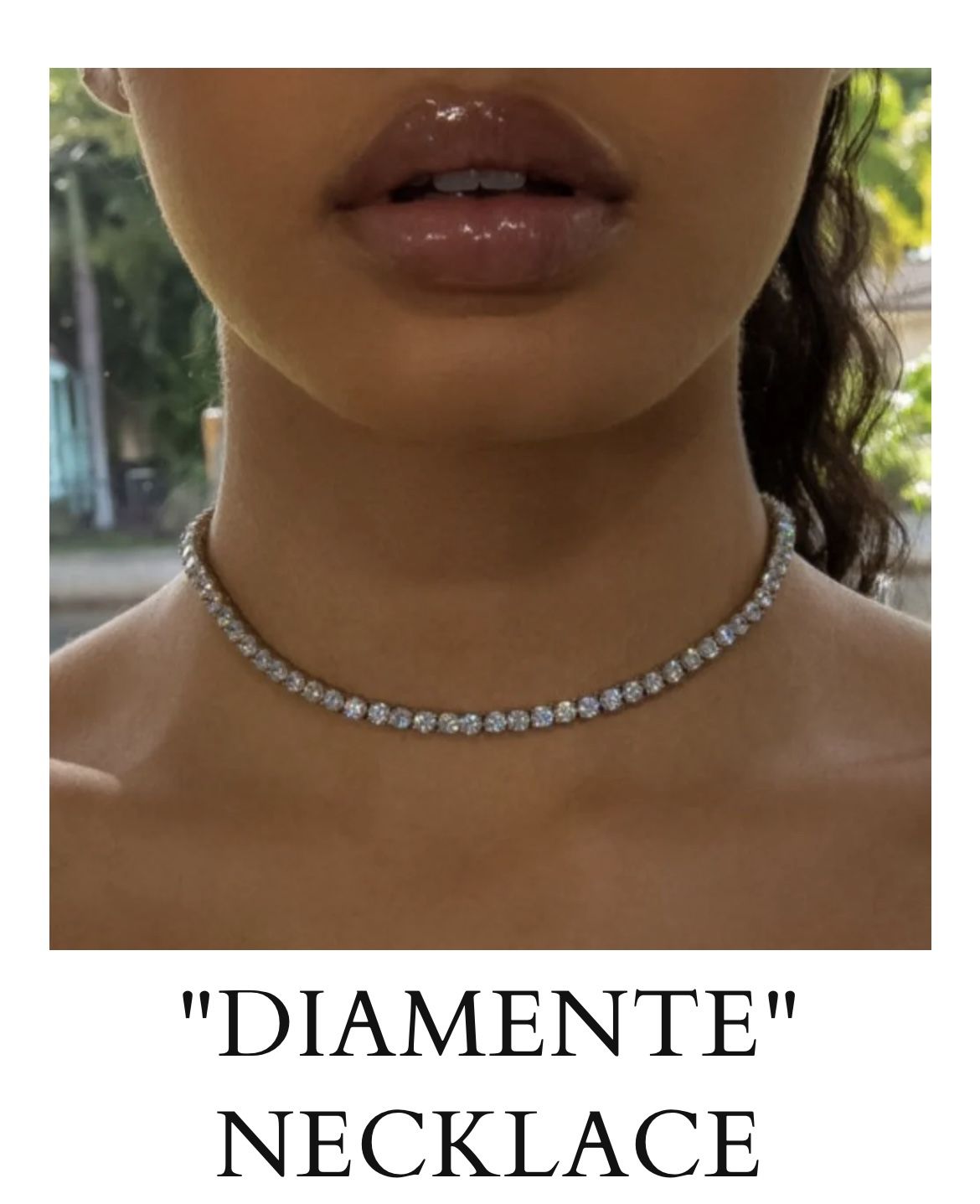 Diamond Style Choker Necklace 