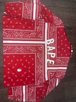 Bape red bandana windbreaker jacket