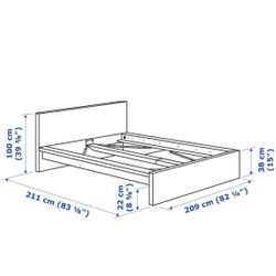 IKEA King Malm Platform Bed And Box Springs With 4 Drawer Storage