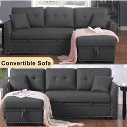 Moving Sale- Grey Sofa Bed Pullout Couch Gray 
