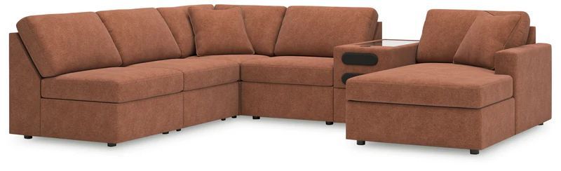 6-Piece Sectional with Chaise and Audio Console