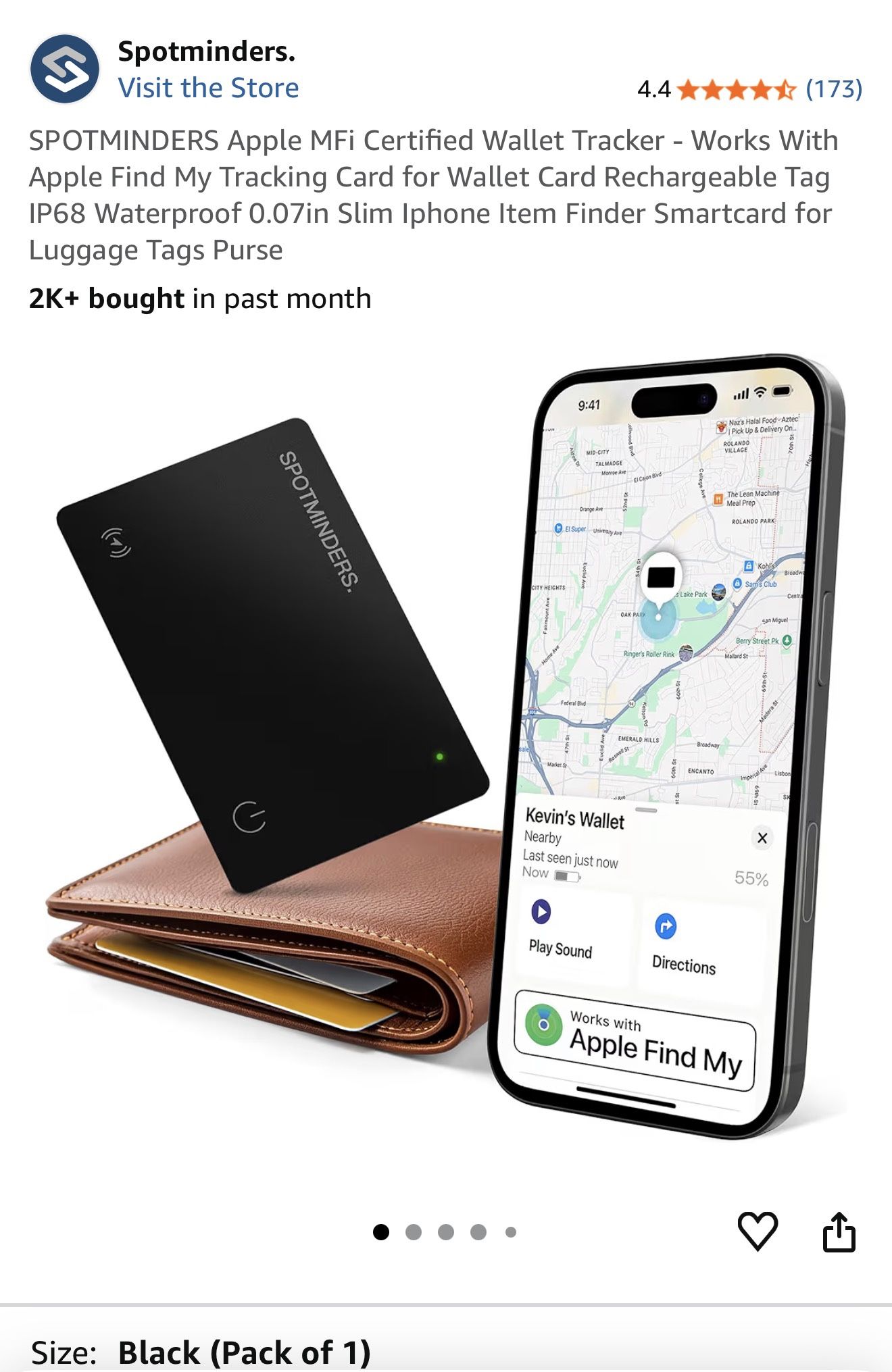 SPOTMINDERS Apple MFi Certified Wallet or Luggage Tracker