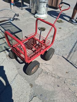 Pull behind metal cart