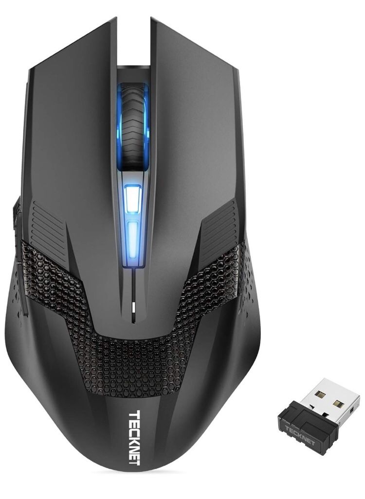 TeckNet Wireless Gaming Mouse with USB Nano Receiver, Professional Optical Computer Mouse, Premium 4800 DPI Sensor, 8 Buttons, Ergonomic Design