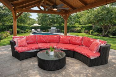 Patio furniture outdoor semicircle sectional