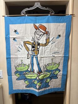 Toy Story Woody and aliens handmade fabric wall hanging