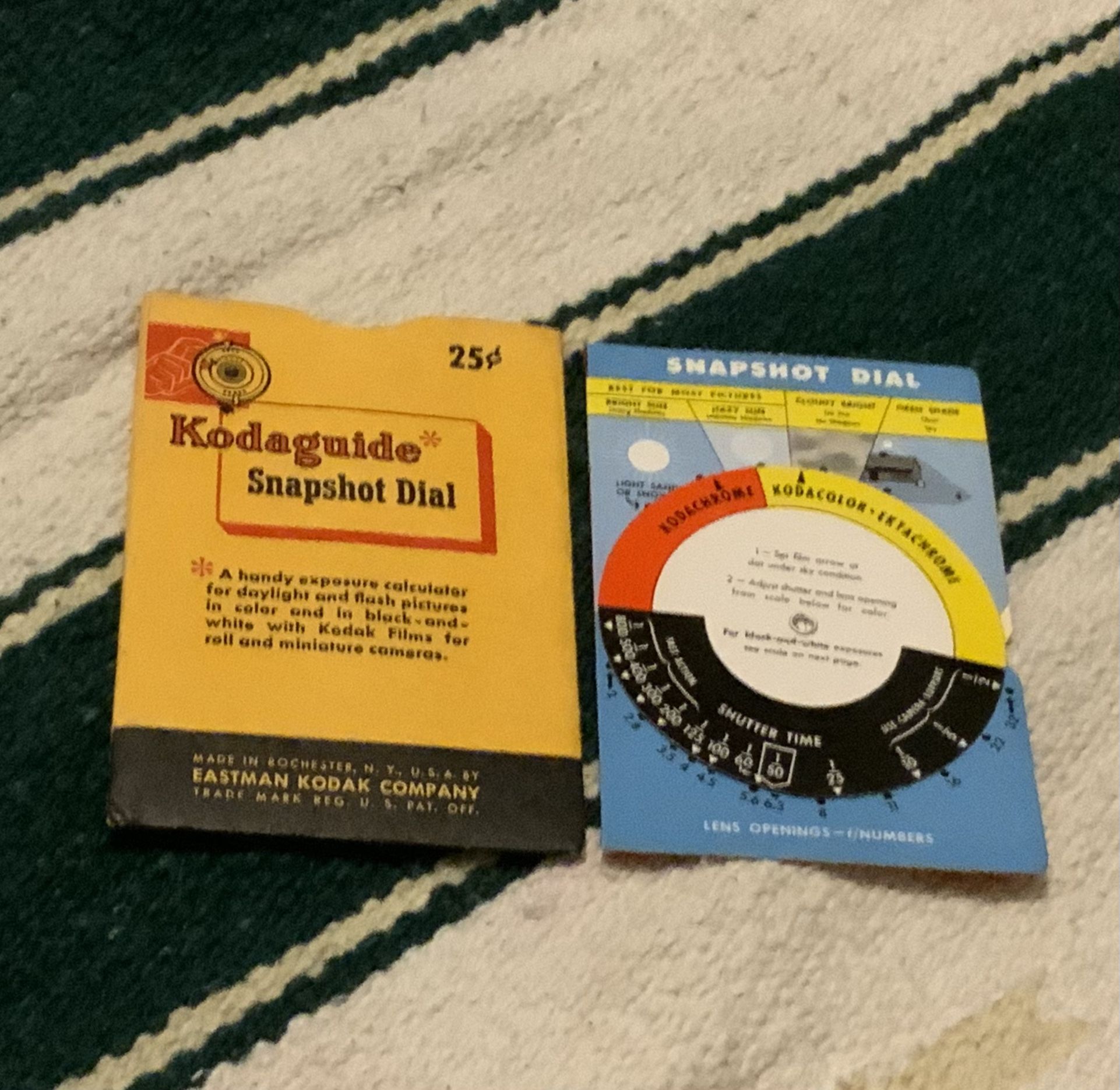 Vintage Kodak Kodaguide Snapshot Dial Exposure Calculator