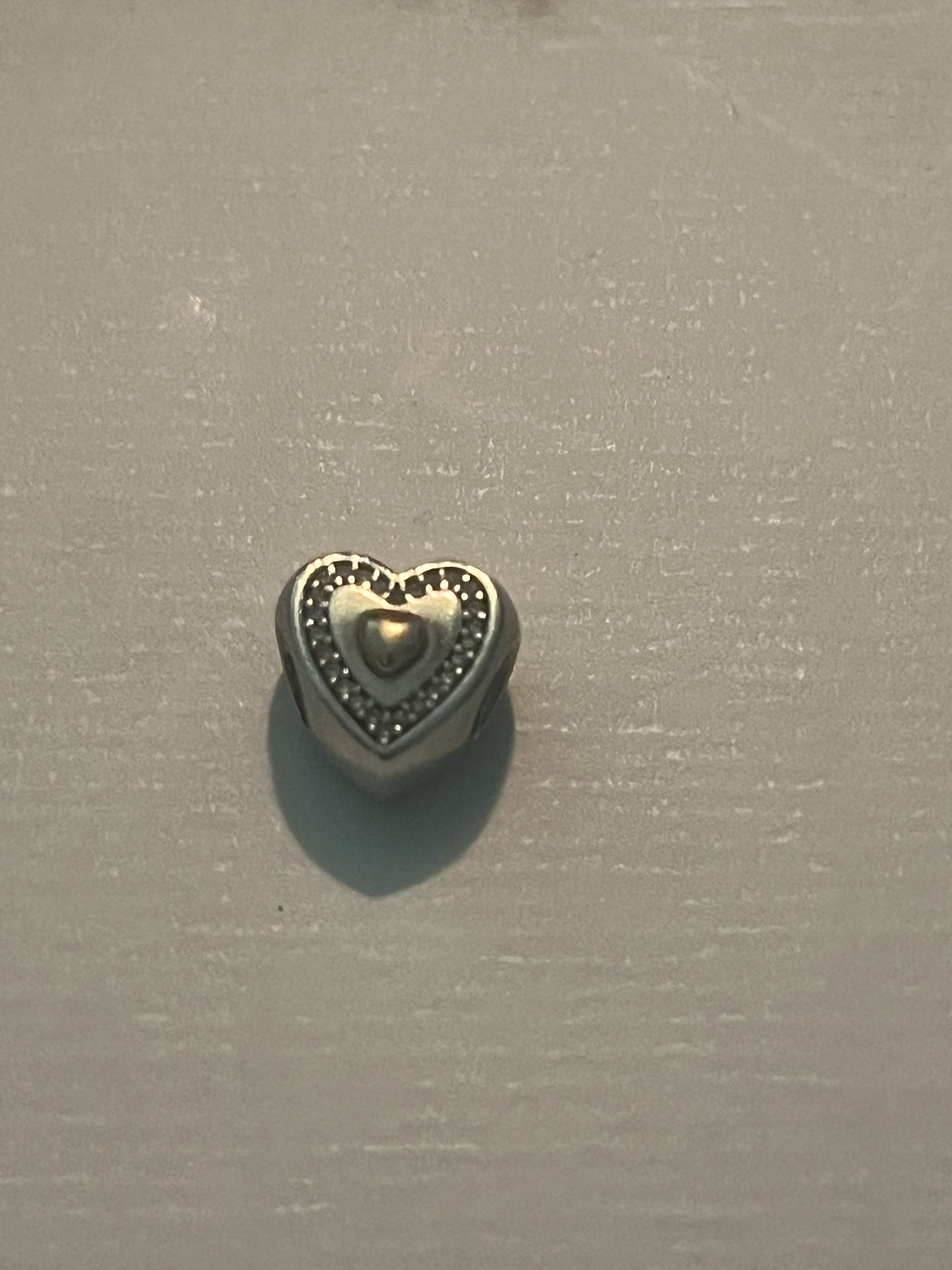 Gold & Silver Heart Charm 