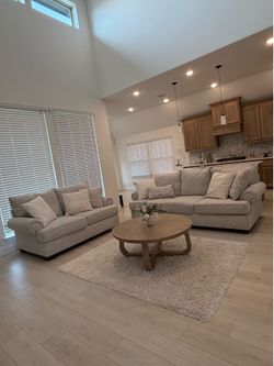 Reyna Point Ivory Sofa and Loveseat