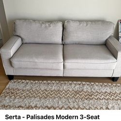 71” Serta Palisades 3 Seat Fabric sofa light gray