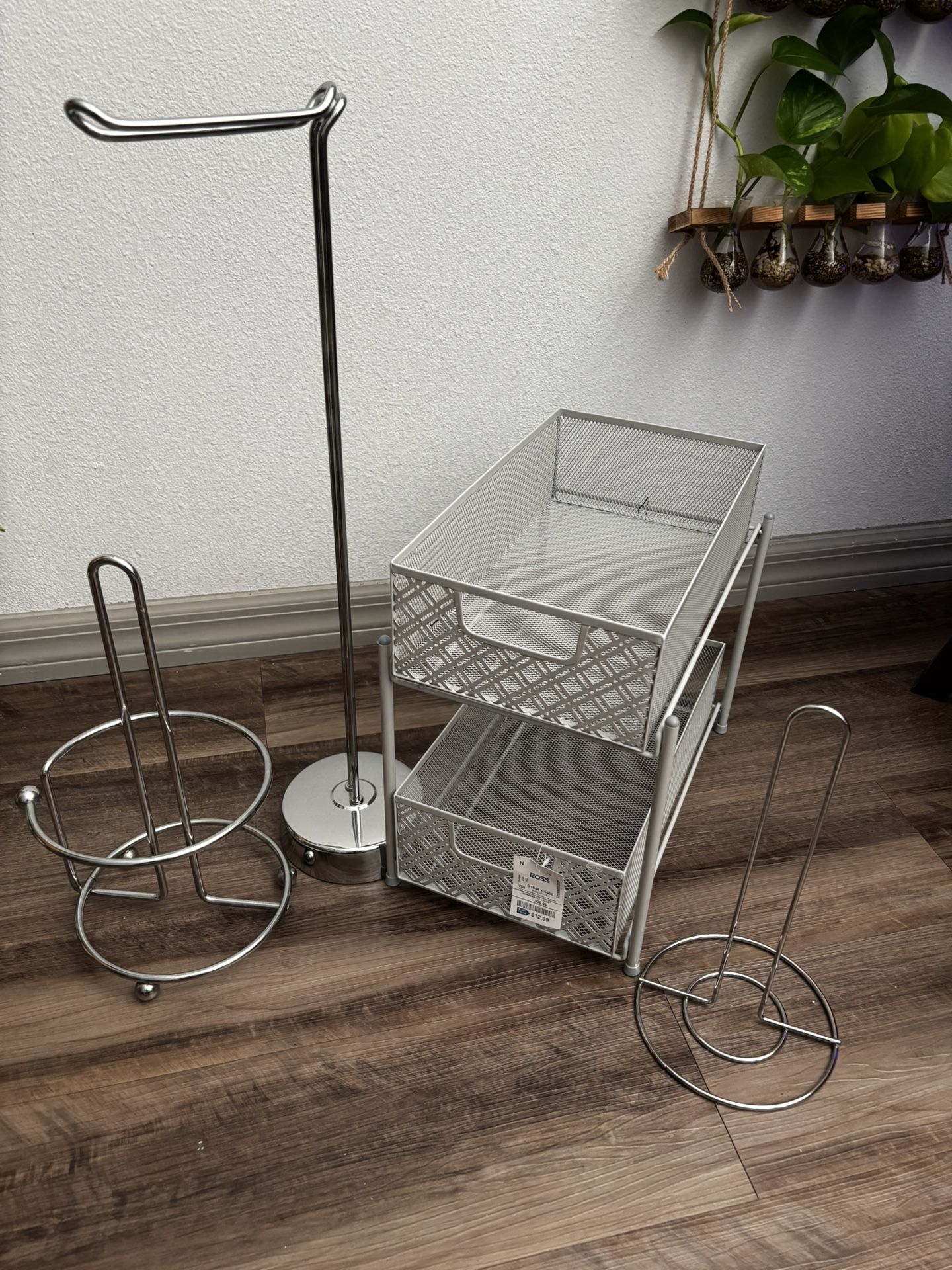 Storage Organization Bundle Toilet Paper Holder, Paper Towl Holder Kitchen Bathroom Supplies Under Sink Organizer