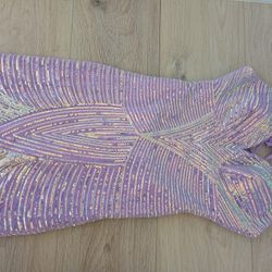 Long Purple Sequin Dress