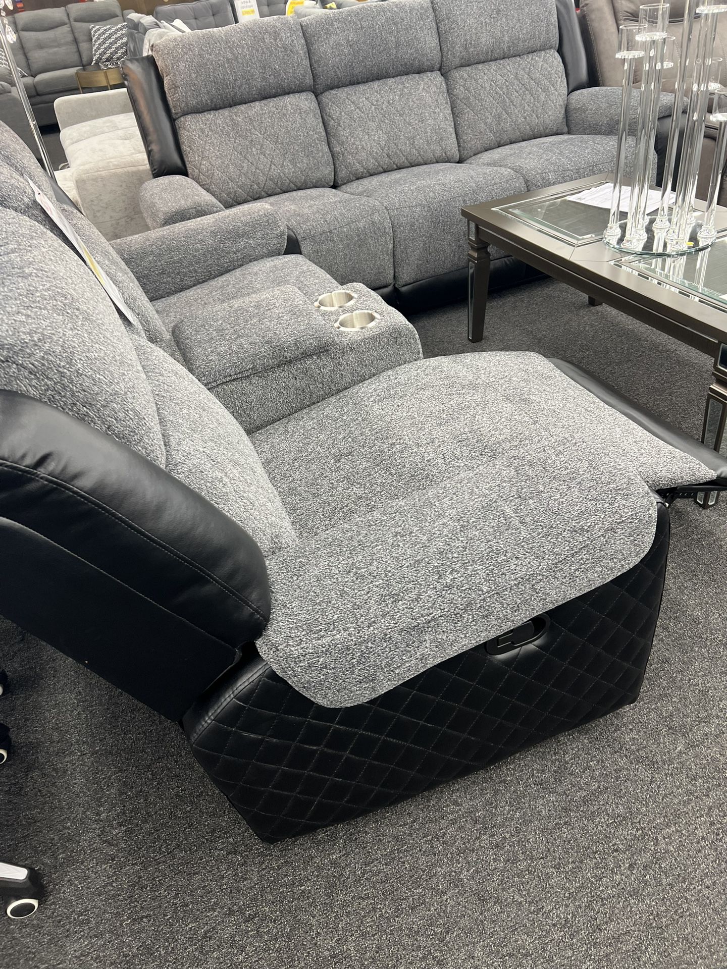 Two Tone Reclining Couch And Loveseat!