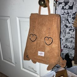 Cute Brown corduroy backpack