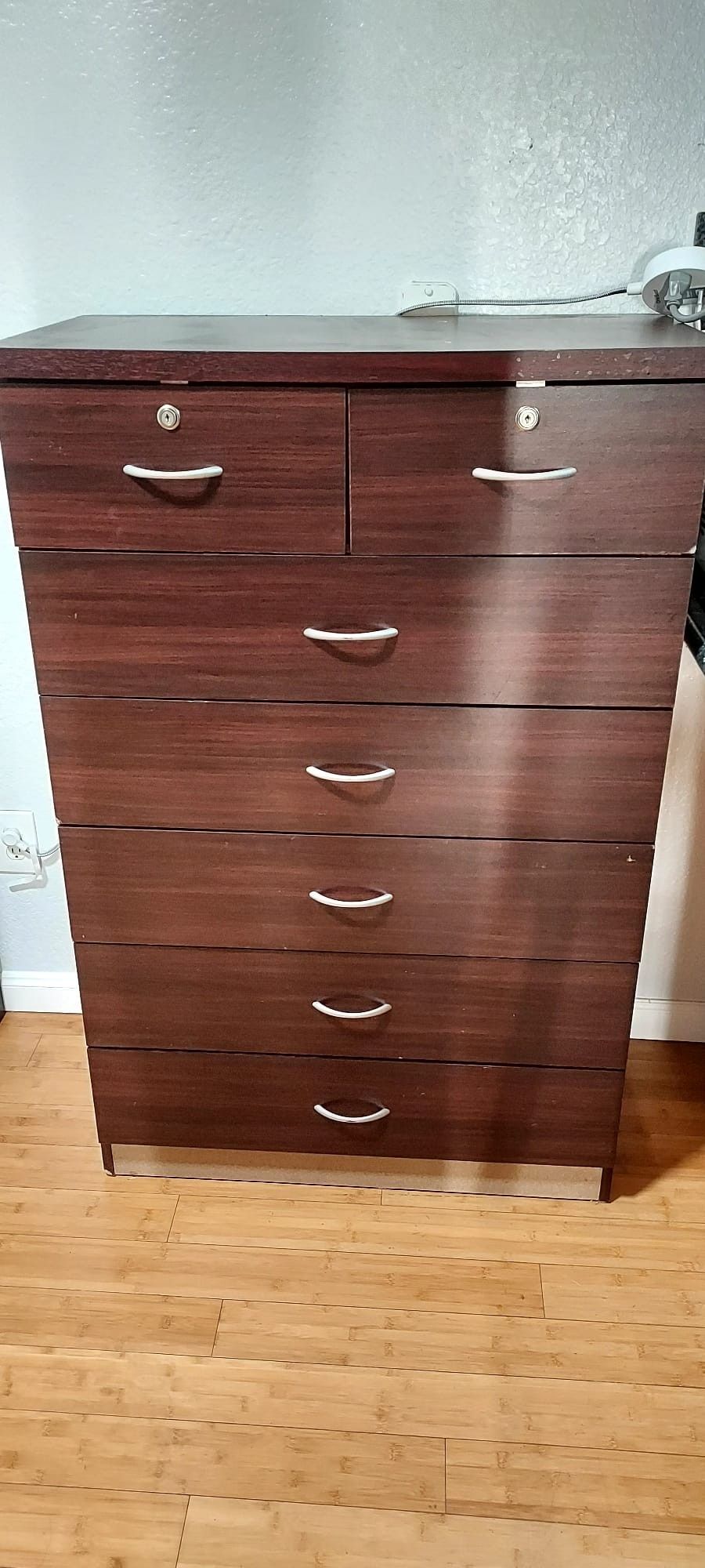 7 drawer wooden organization unit