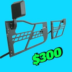 EAG Rock Crawler Safari Tubular Door with Side Mirror - fits 81-96 Jeep Wrangler CJ7/YJ Wrangler  