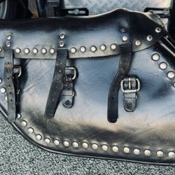 Vintage 1980s Harley Davidson Leather Iron Bags