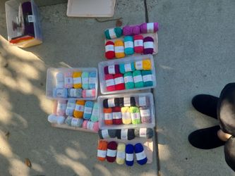 Large Lot of Colorful Yarn Skeins